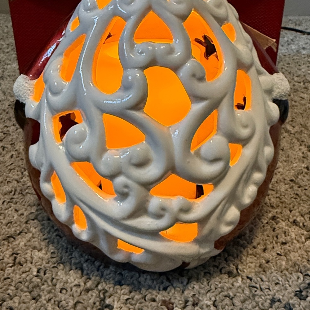 Santa Luminary w Flameless Candle Holiday Color Changing / Steady Amber Modes - Picture 6 of 11